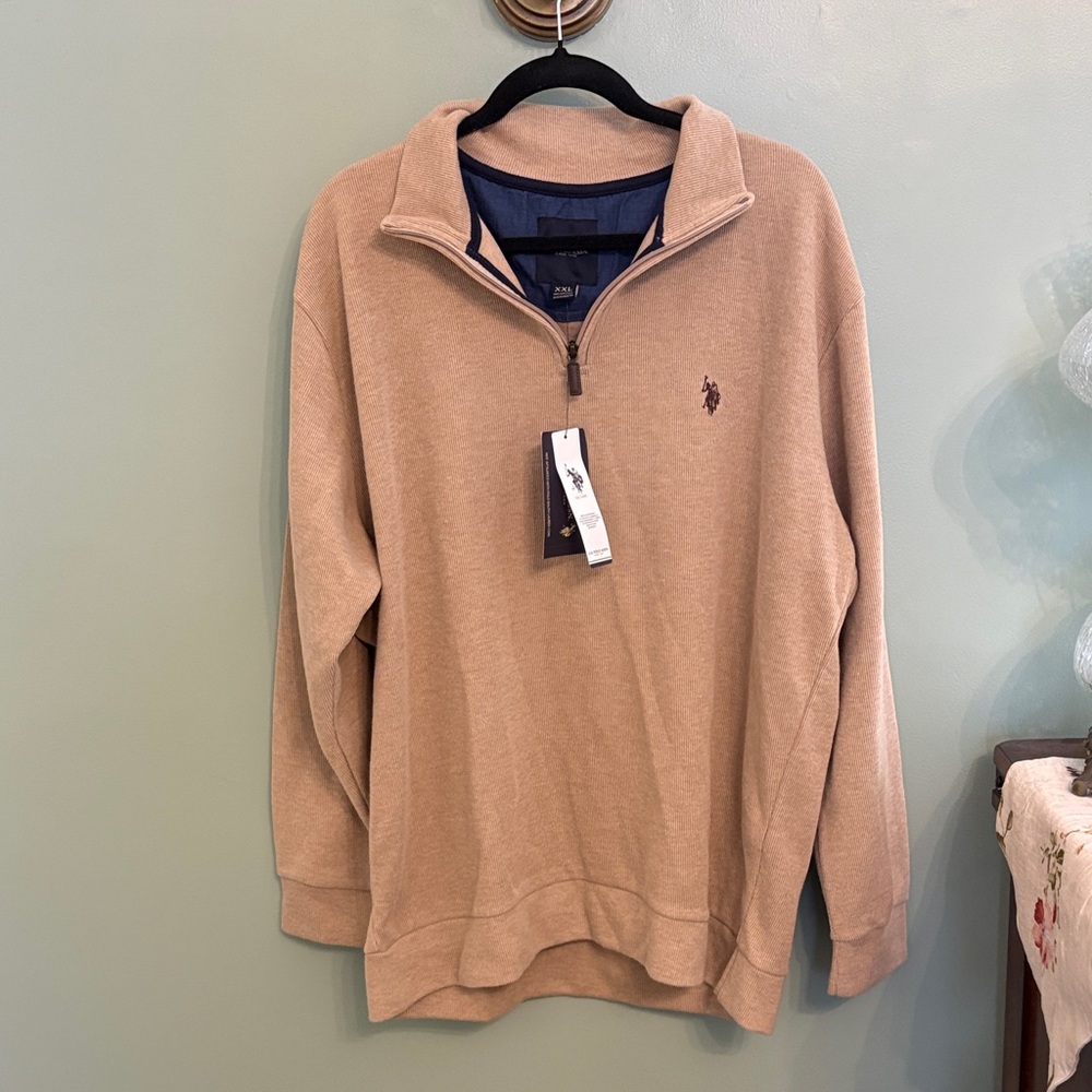 Polo by Ralph Lauren Men's Beige Zip-Up Sweater